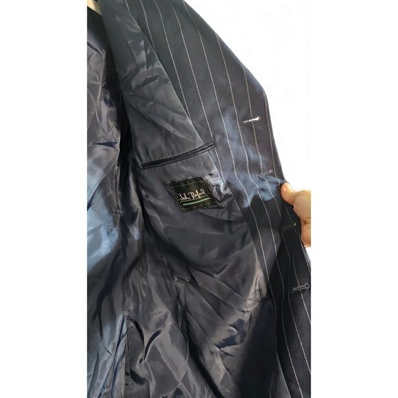 John Rafael dark blue pin stripe blazer size 40R blazer - Picture 7 of 9